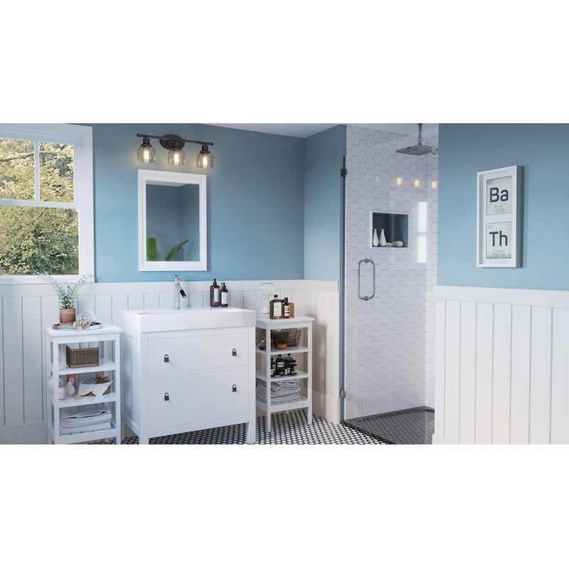 Quoizel Caverly 3 Light Bath Light, Clear Seedy