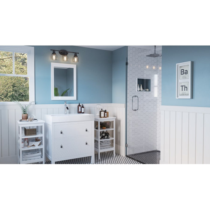 Quoizel Caverly 3 Light Bath Light, Clear Seedy