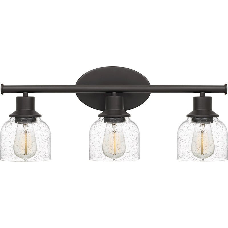 Quoizel Caverly 3 Light Bath Light, Clear Seedy