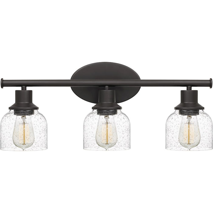 Quoizel Caverly 3 Light Bath Light, Clear Seedy
