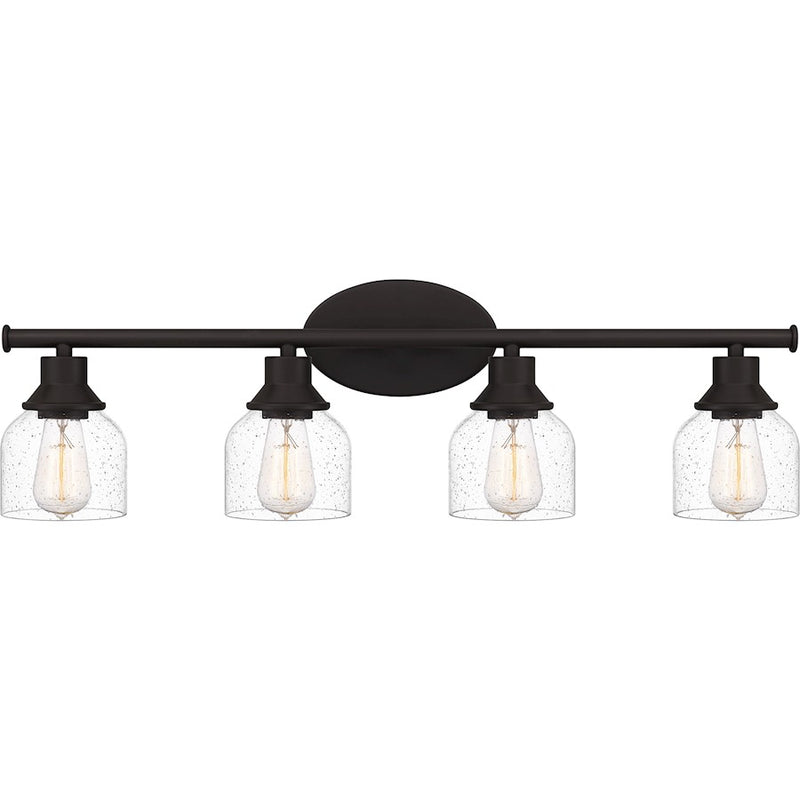 Quoizel Caverly 4 Light Bath Light, Clear Seedy