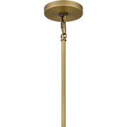 Quoizel Cavalier 34in 9-Light Chandelier | Modern Aged Brass and Opal Glass | Kitchen Island & Dining Room | 34.5 x 34.5 x 22 in | Model CVR5034AB