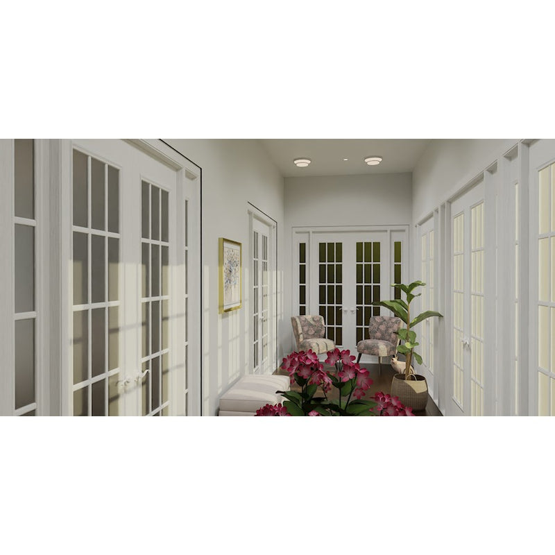 Quoizel Cromwell Flush Mount, Nickel/White Painted Etched