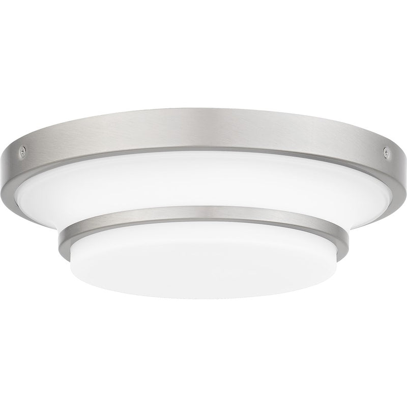 Quoizel Cromwell Flush Mount, Nickel/White Painted Etched