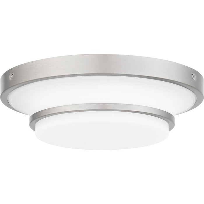 Quoizel Cromwell Flush Mount, Nickel/White Painted Etched