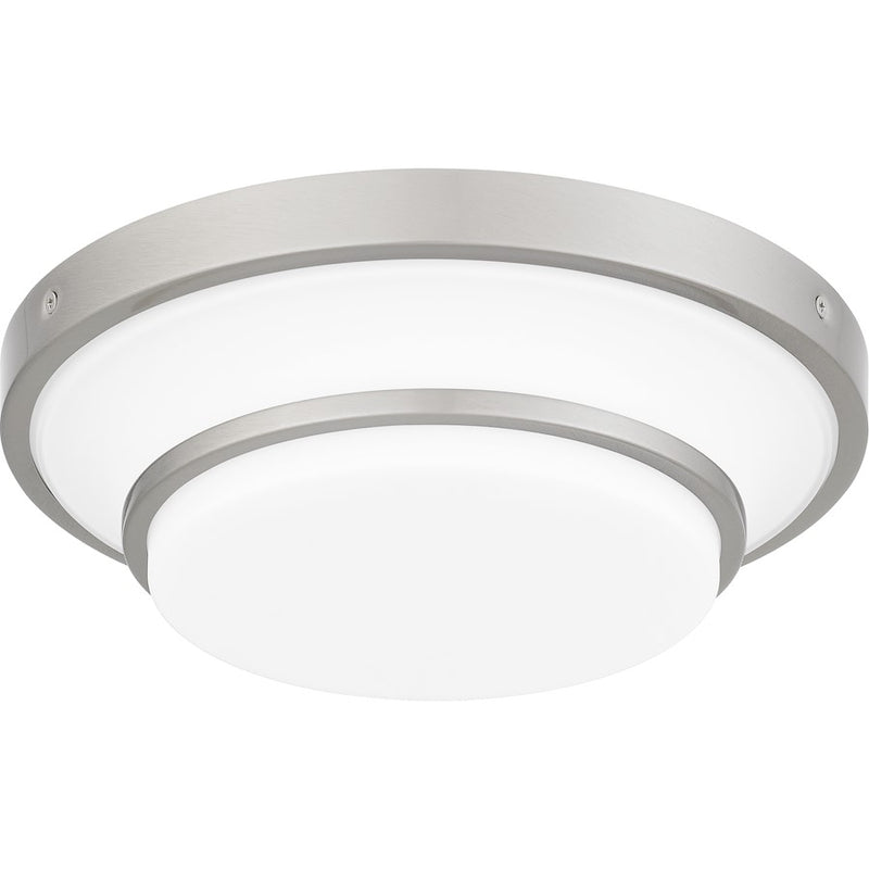 Quoizel Cromwell Flush Mount, Nickel/White Painted Etched