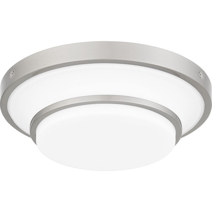 Quoizel Cromwell Flush Mount, Nickel/White Painted Etched