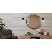 Quoizel Dacosta 10in 1-Light Wall Sconce | Farmhouse Earth Black and Clear Ribbed Glass | Bedroom & Hallway Accent Light | Model DAC8606EK