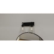Quoizel Dacosta 15in 2-Light Bath Light | Farmhouse Earth Black and Clear Ribbed Glass | Bathroom Vanity & Powder Room | Model DAC8615EK