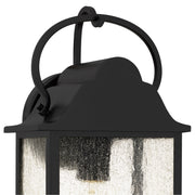 Quoizel Damian 15in 1-Light Outdoor Lantern | Traditional Matte Black and Clear Seedy Glass | Front Door & Porch | 7.5 x 6 x 15 in | Model DAM8307MBK