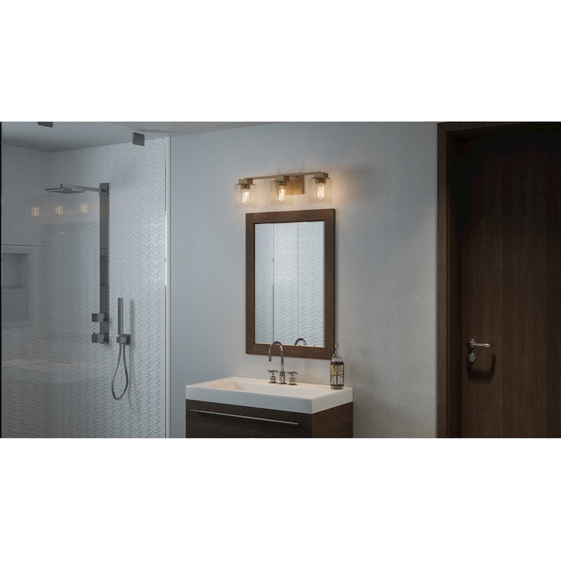 Quoizel Danson 3 Light Bath, Weathered Brass
