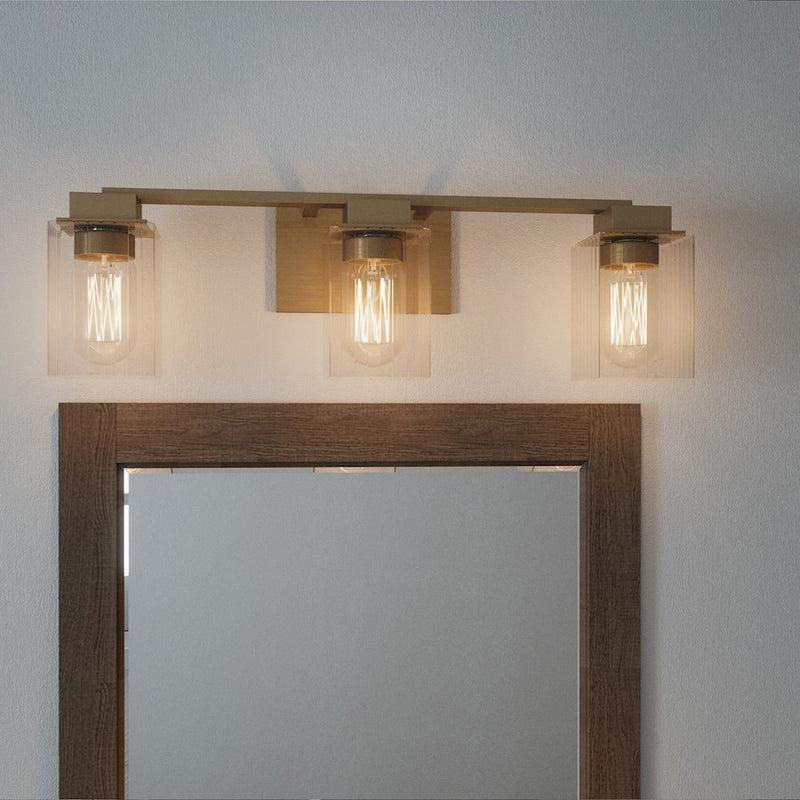 Quoizel Danson 3 Light Bath, Weathered Brass