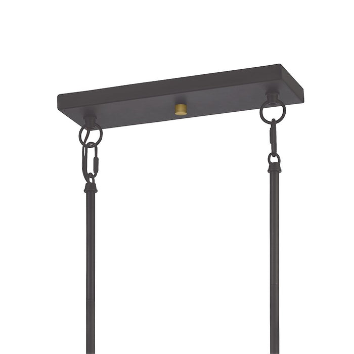 Quoizel Dobbs Linear 4 Light Chandelier, Old Bronze/Clear Glass