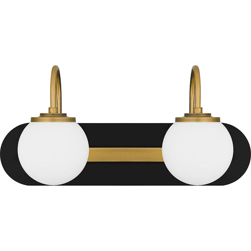 Quoizel Desmond 2 Light Bath Light, Matte Black/Opal Etched Glass