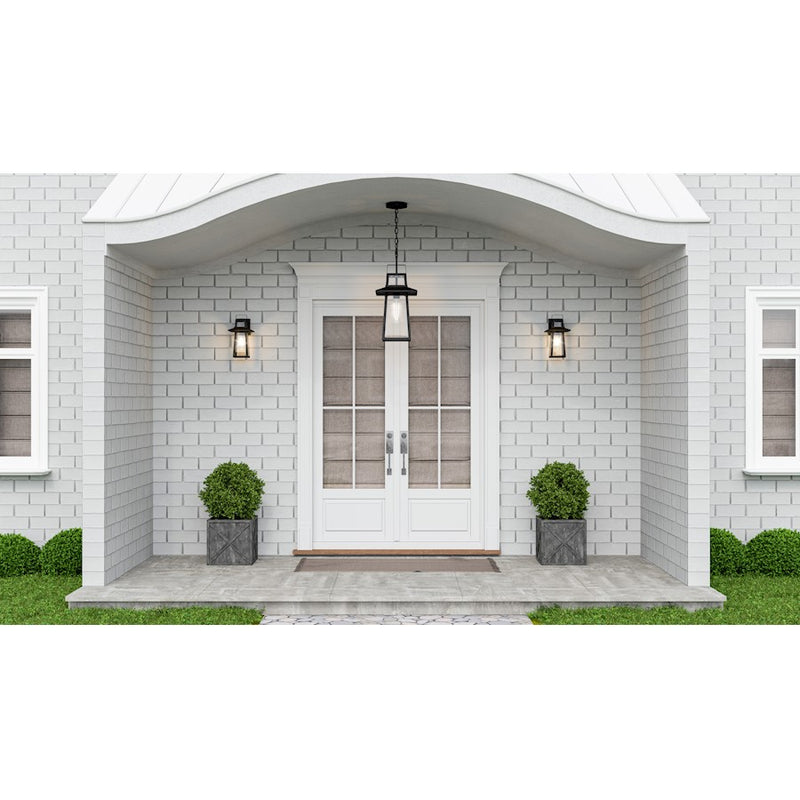 Quoizel Devonport 1 Light Outdoor Lantern, Matte Black/Beveled
