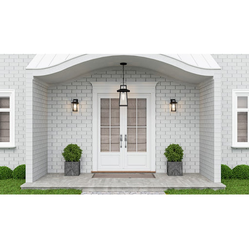 Quoizel Devonport 1 Light Outdoor Lantern, Matte Black/Beveled