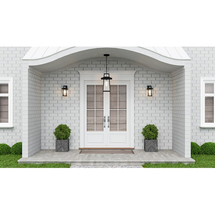 Quoizel Devonport 1 Light Outdoor Lantern, Matte Black/Beveled