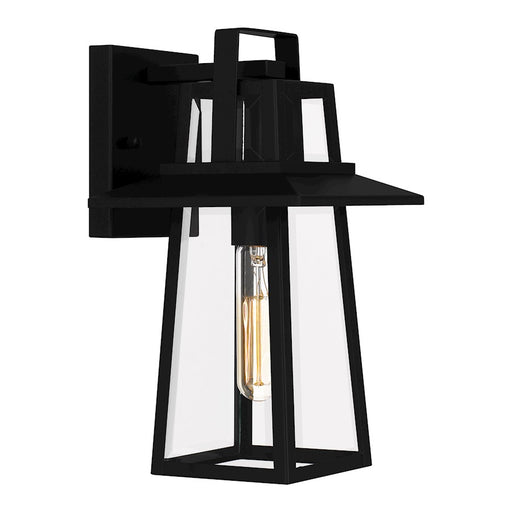 Quoizel Devonport 1 Light Outdoor Lantern, Matte Black/Beveled