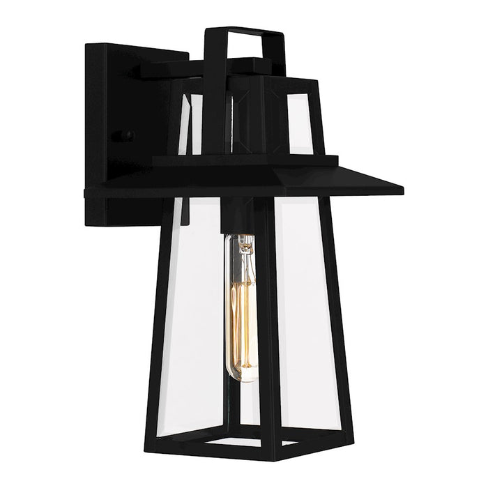 Quoizel Devonport 1 Light Outdoor Lantern, Matte Black/Beveled