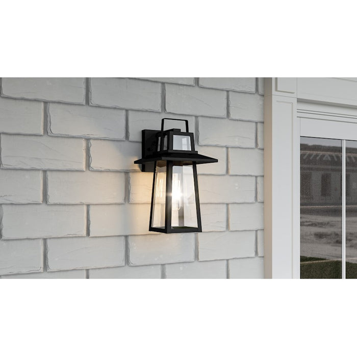 Quoizel Devonport 1 Light Outdoor Lantern, Matte Black/Beveled