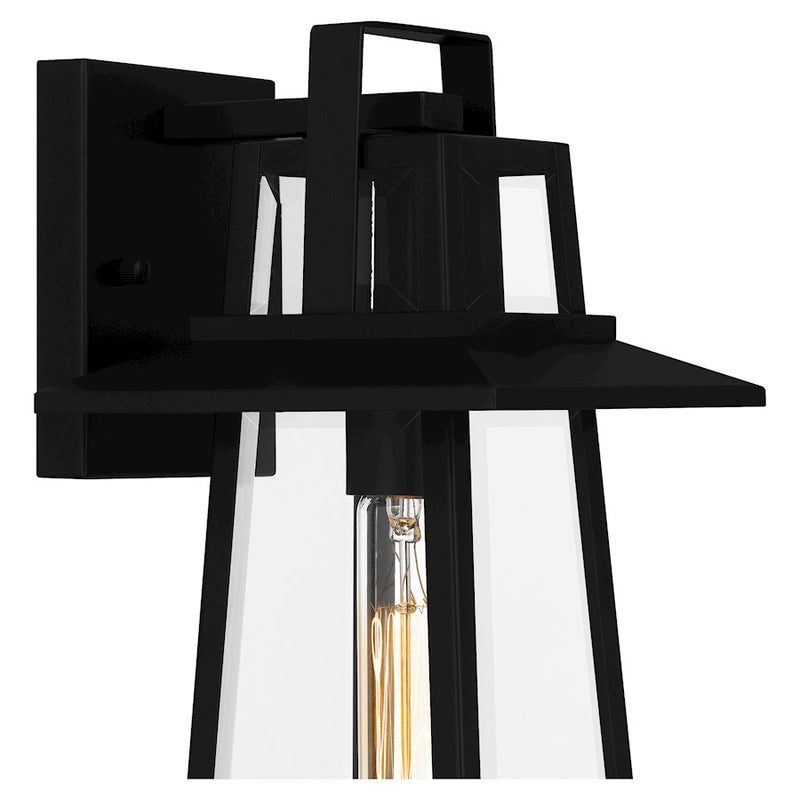 Quoizel Devonport 1 Light Outdoor Lantern, Matte Black/Beveled