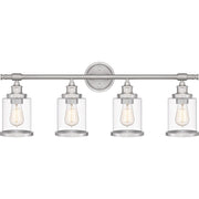 Quoizel Dixie 4 Light Bath Light, Brushed Nickel/Clear