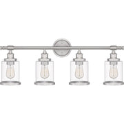 Quoizel Dixie 4 Light Bath Light, Brushed Nickel/Clear
