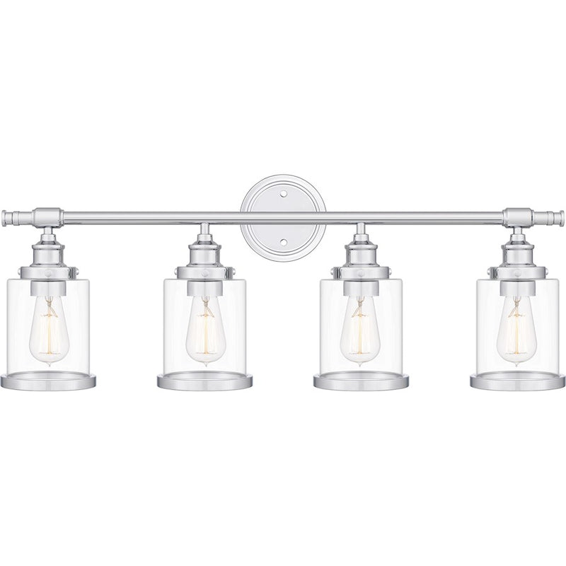 Quoizel Dixie 4 Light Bath Light, Polished Chrome/Clear