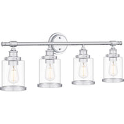 Quoizel Dixie 4 Light Bath Light, Polished Chrome/Clear