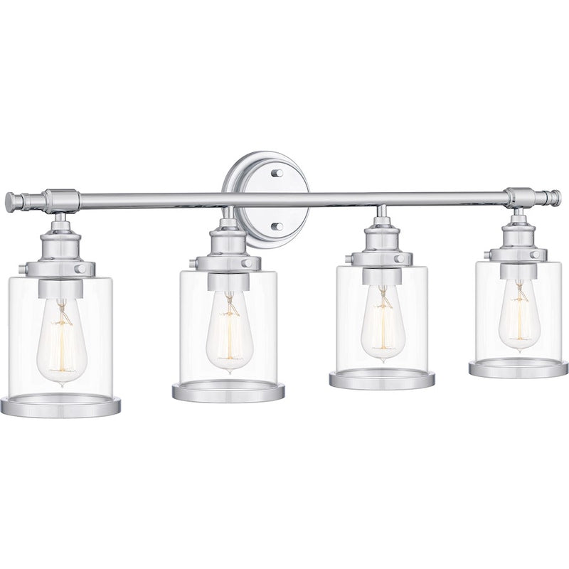Quoizel Dixie 4 Light Bath Light, Polished Chrome/Clear