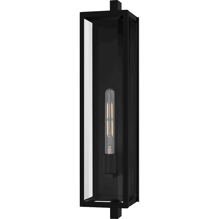 Quoizel Dale 1Lt 26" Outdoor Lantern, Black/Clear Beveled - DLE8406MBK