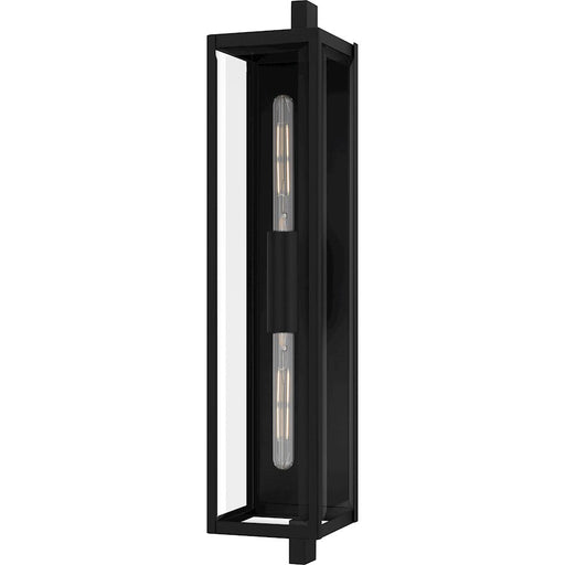 Quoizel Dale 2Lt Outdoor Lantern, Black/Clear Beveled - DLE8407MBK