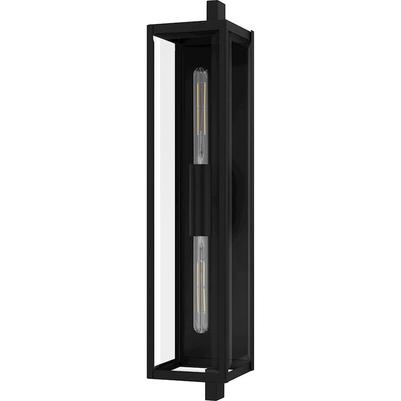 Quoizel Dale 2Lt Outdoor Lantern, Black/Clear Beveled
