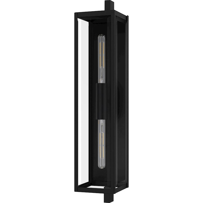 Quoizel Dale 2Lt Outdoor Lantern, Black/Clear Beveled
