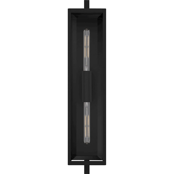 Quoizel Dale 2Lt Outdoor Lantern, Black/Clear Beveled