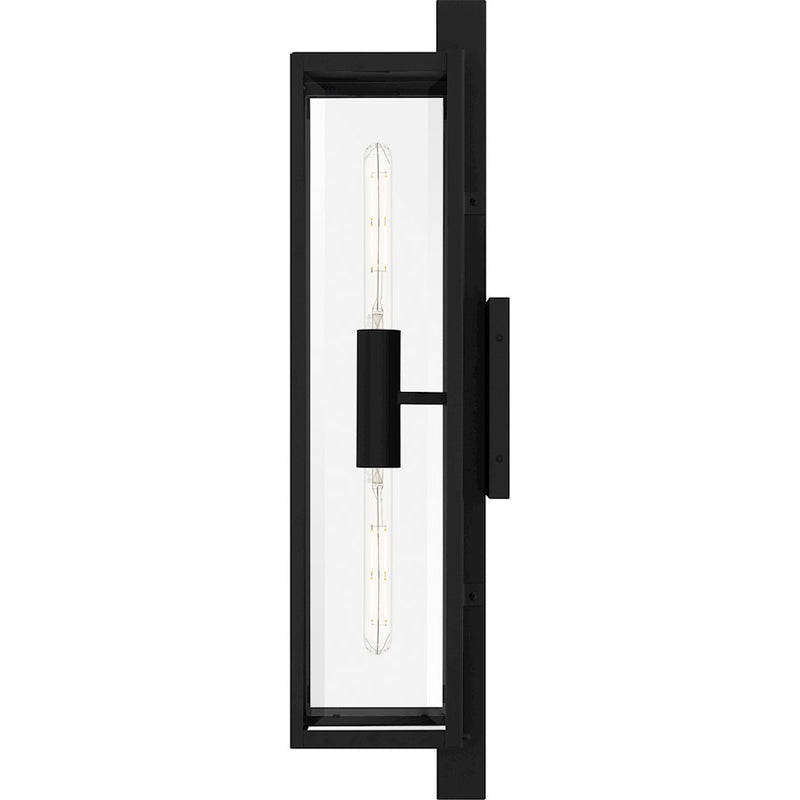 Quoizel Dale 2Lt Outdoor Lantern, Black/Clear Beveled