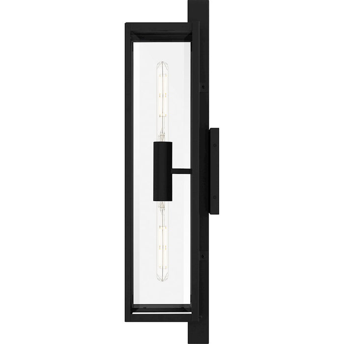 Quoizel Dale 2Lt Outdoor Lantern, Black/Clear Beveled
