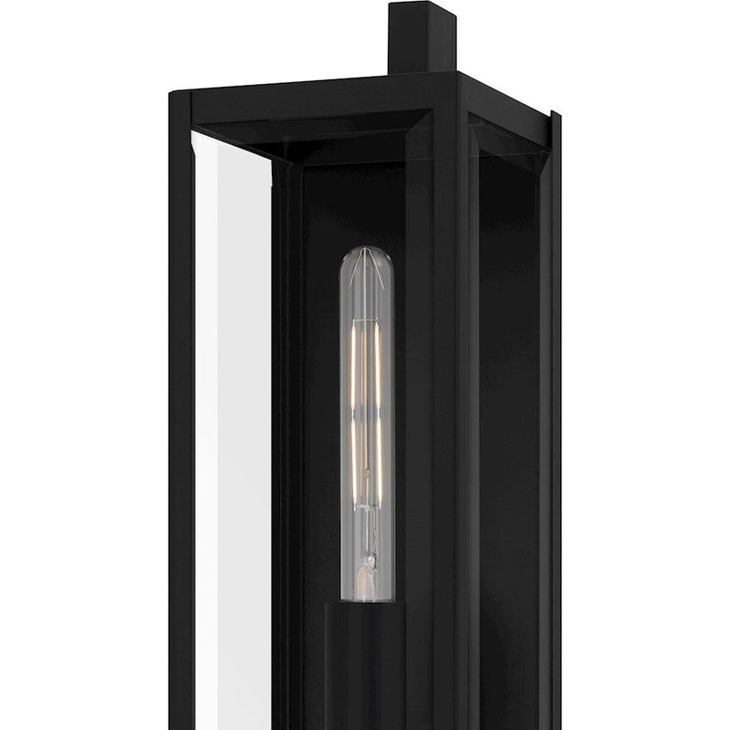 Quoizel Dale 2Lt Outdoor Lantern, Black/Clear Beveled