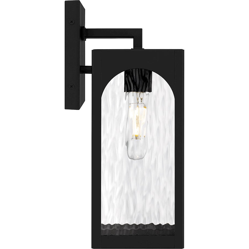 Quoizel Dallington 1Lt 14" Outdoor Lantern, Black/Clear Textured