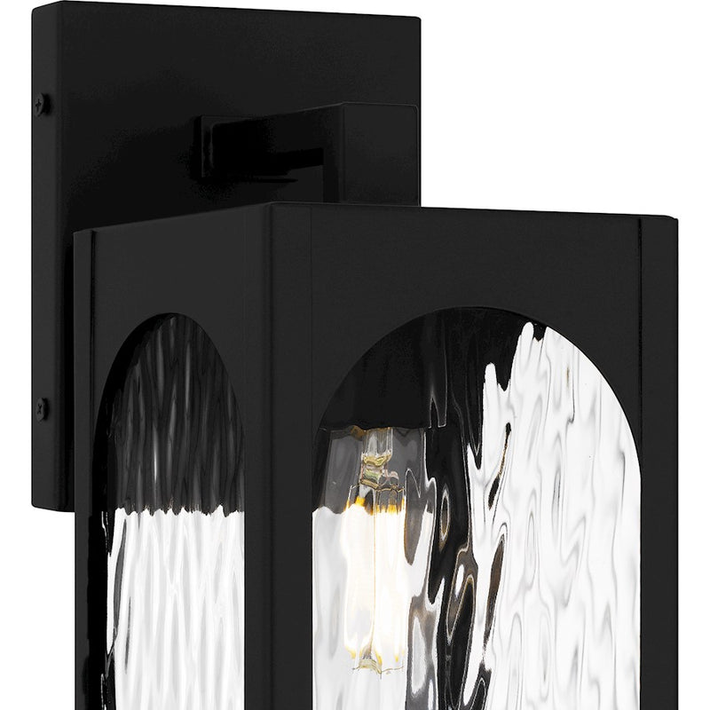 Quoizel Dallington 1Lt 14" Outdoor Lantern, Black/Clear Textured