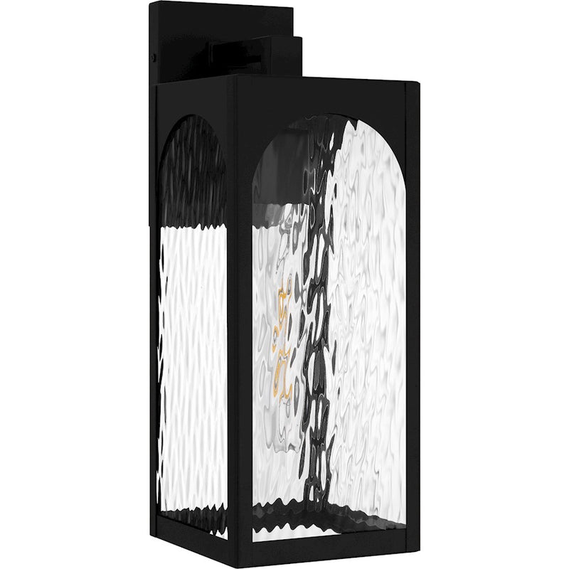 Quoizel Dallington 1Lt 17" Outdoor Lantern, Black/Clear Textured