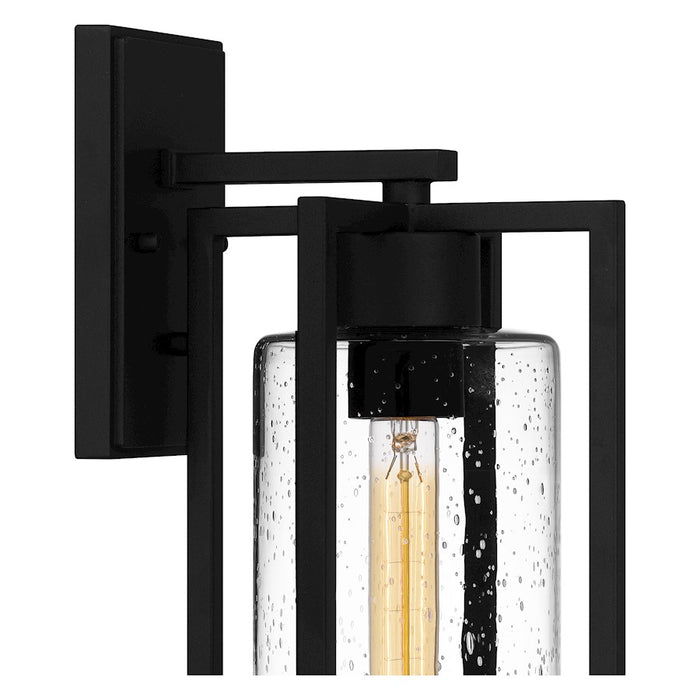Quoizel Damien 1 Light Outdoor Lantern, Earth Black/Clear Seeded
