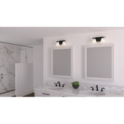 Quoizel Daniels Small Bath Light, Matte Black/Opal Etched