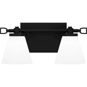 Quoizel Daniels Small Bath Light, Matte Black/Opal Etched