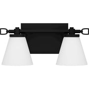 Quoizel Daniels Small Bath Light, Matte Black/Opal Etched