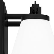 Quoizel Daniels Small Bath Light, Matte Black/Opal Etched