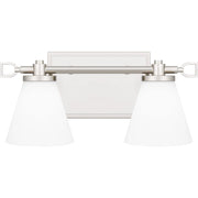 Quoizel Daniels Small Bath Light, Polished Nickel/Opal Etched