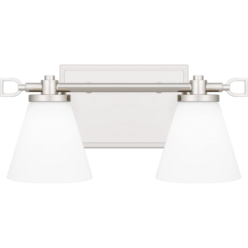 Quoizel Daniels Small Bath Light, Polished Nickel/Opal Etched