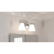 Quoizel Daniels Small Bath Light, Polished Nickel/Opal Etched