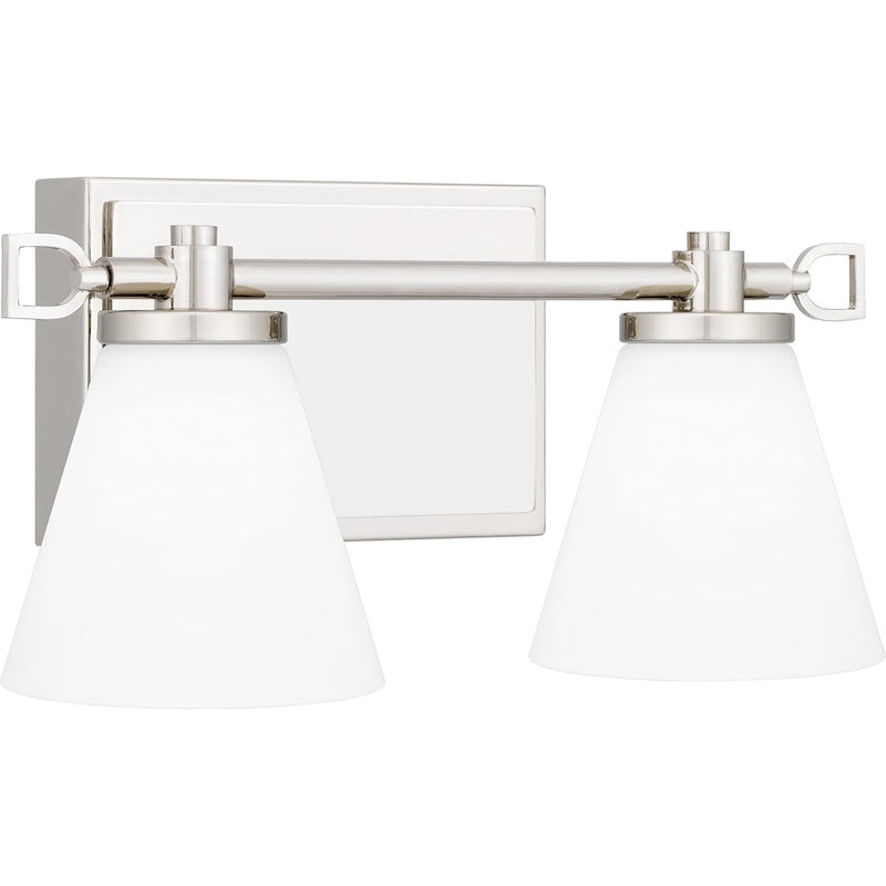 Quoizel Daniels Small Bath Light, Polished Nickel/Opal Etched
